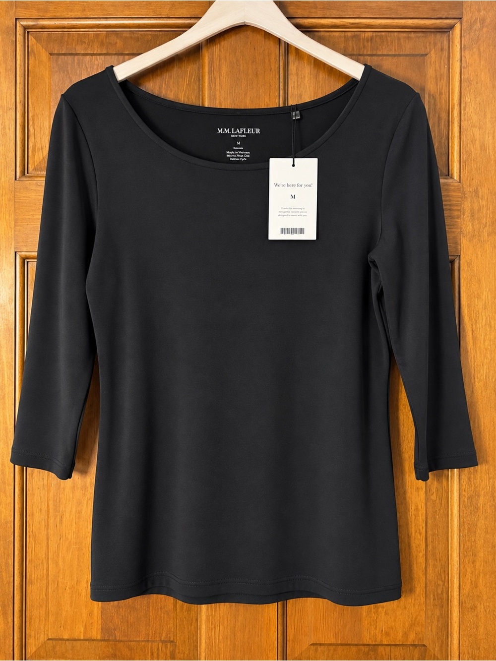 MM Lafleur Soyoung 1.0 Black Scoop Neck Long Sleeve Tee —-New With Tags - Large
